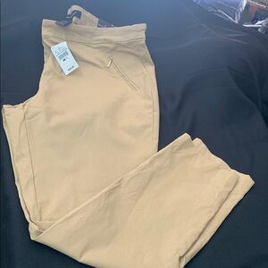 Ashley Stewart Tan Cropped Pants with Drawstring Waist